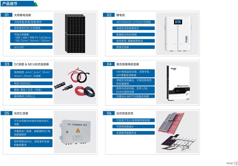 應急必備  5KW 混合型太陽能系統   HZF- 51.2-100-SB 